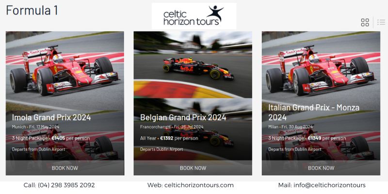 Feel the Need for Speed: Rev Up Your F1 Dreams with Celtic Horizon Tours